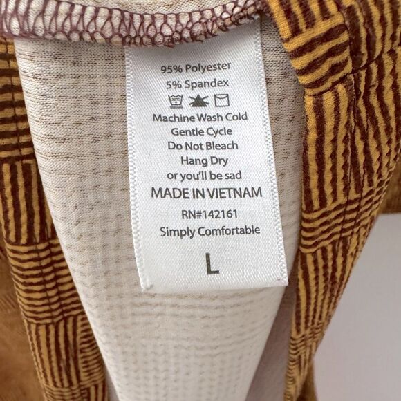 LuLaRoe Amelia Dress Mustard Yellow Rust Exposed Zipper Size LARGE - Picture 4 of 4